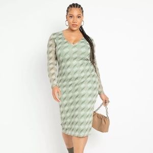 Eloquii Mesh Twist Back Dress
